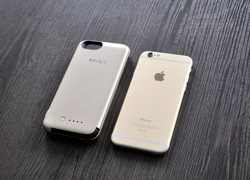 充电保护二合一 MiLi iPhone6背夹电池保手机电量无忧。