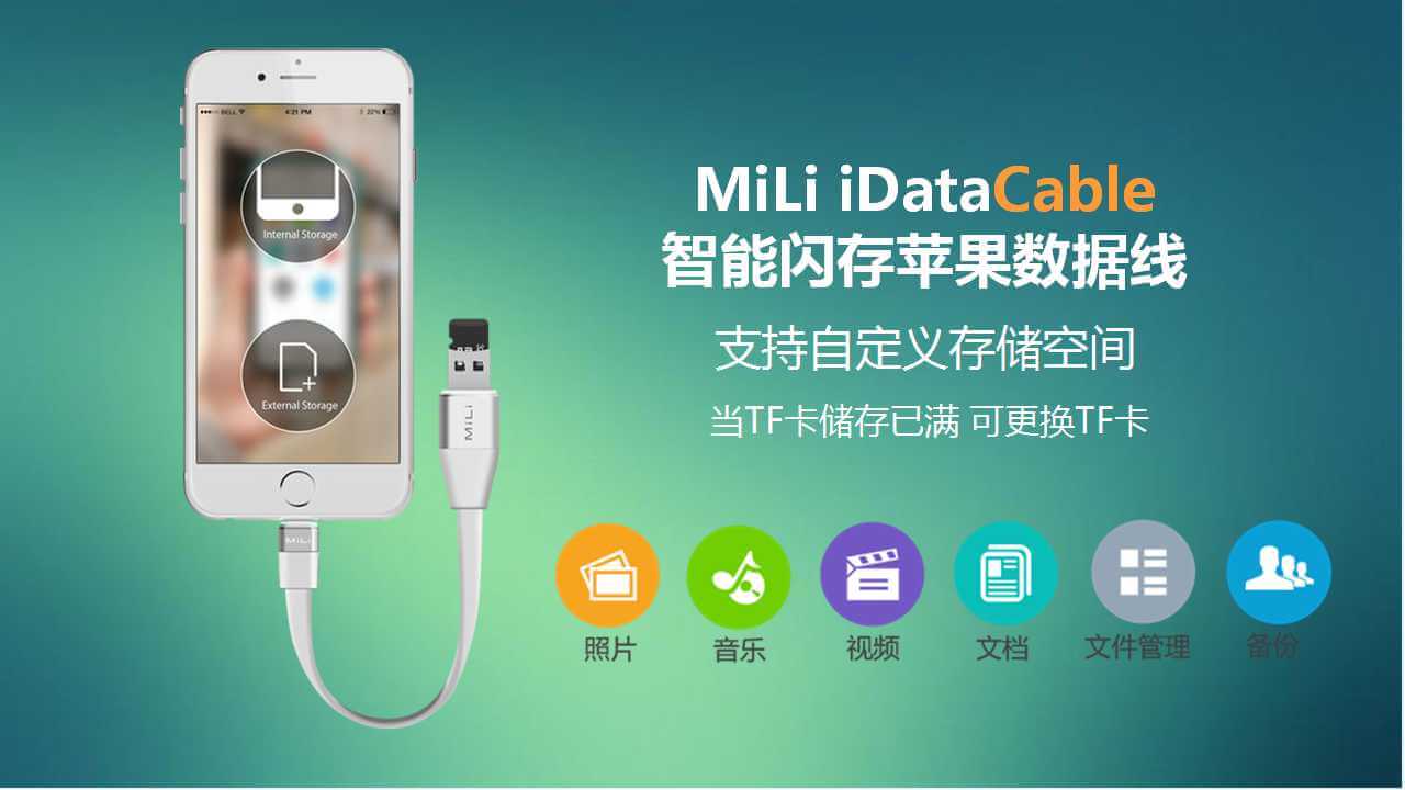 iData Cable智能闪存苹果充电线